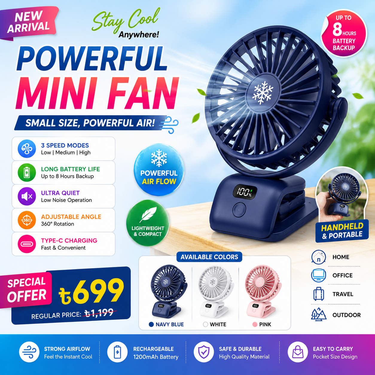 🌬️ Powerful Mini Fan