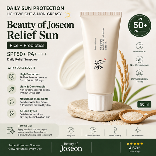 Beauty of Joseon Sunscreen: Relief Sun: Rice+ Probiotics SPF50+ PA++++ 50ml
