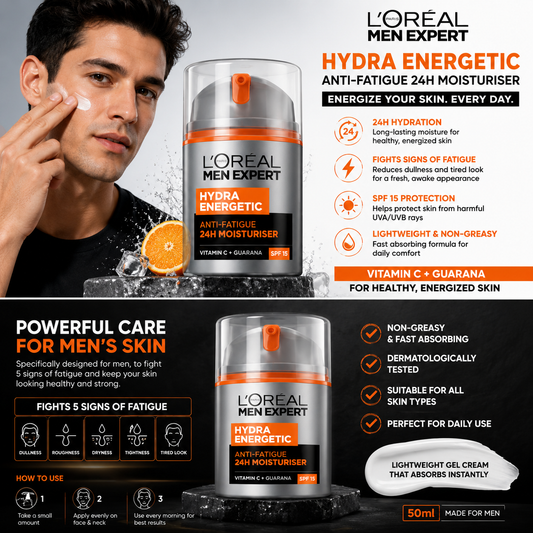 Loreal Paris Men Expert Hydra Energetic Anti-Fatigue 24H Moisturiser 50ml
