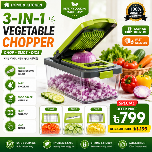 🥗 3-IN-1 Vegetable Chopper