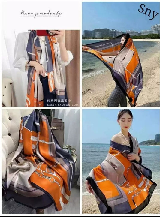 premium Luxury Satin Silk Scarf